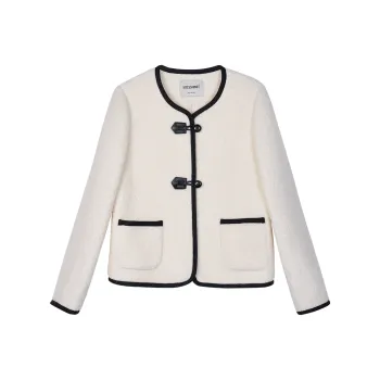 MISSSHINE Cropped Coats Women's Creamy Apricot