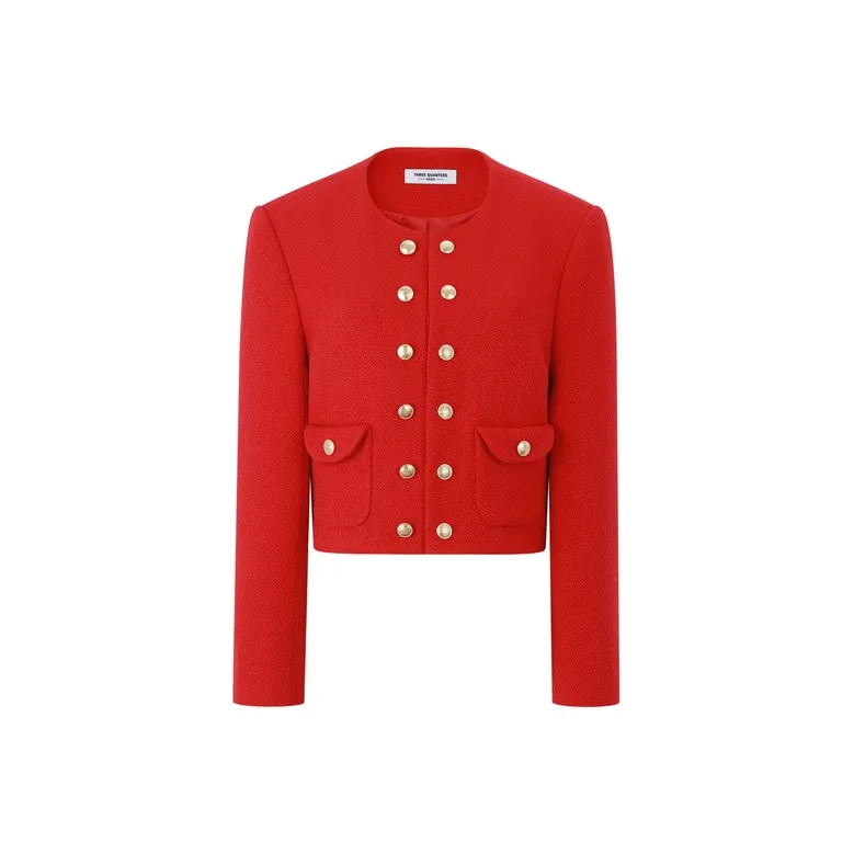 Three Quarters Cropped Coats Women's-2