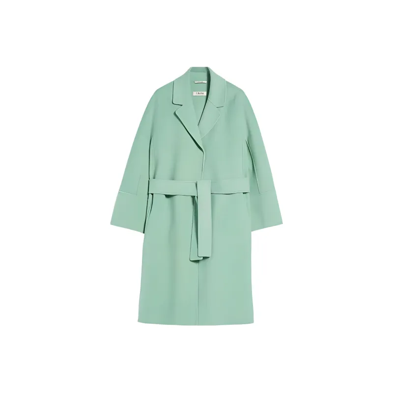 ’S MAX MARA Arona Collection Wool Belted Coat Coats Women's Green-0