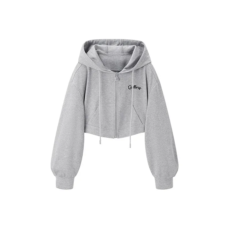 LEDIN Cropped Coats Women's Gray In Stock-0
