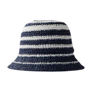 Valentino Raffia, Viscose, Metal Bucket Hats Unisex Blue