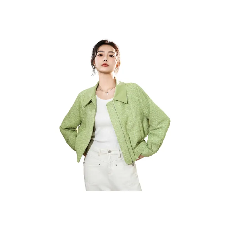 SMEN Cropped Coats Women's Light Green-0