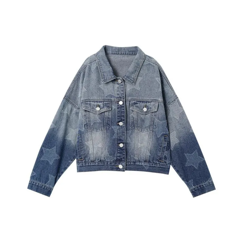 OUNIXUE Denim Jacket Women's Blue-0