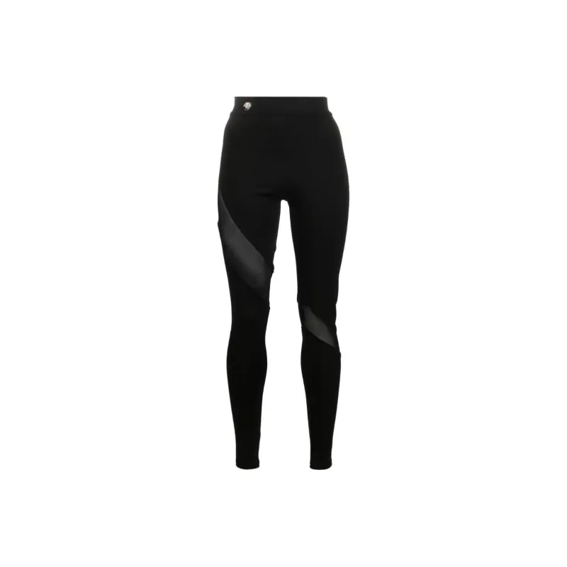 PHILIPP PLEIN Logo plaque High waist Leggings-0