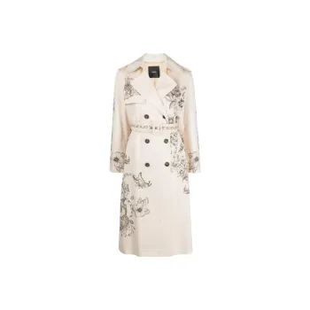 PINKO SS23 Trench Coat Women's Ivory White