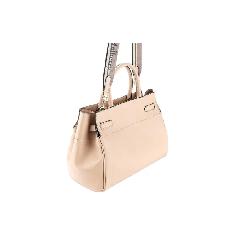 Mulberry Calfskin One Shoulder Handbag Women's Beige-3