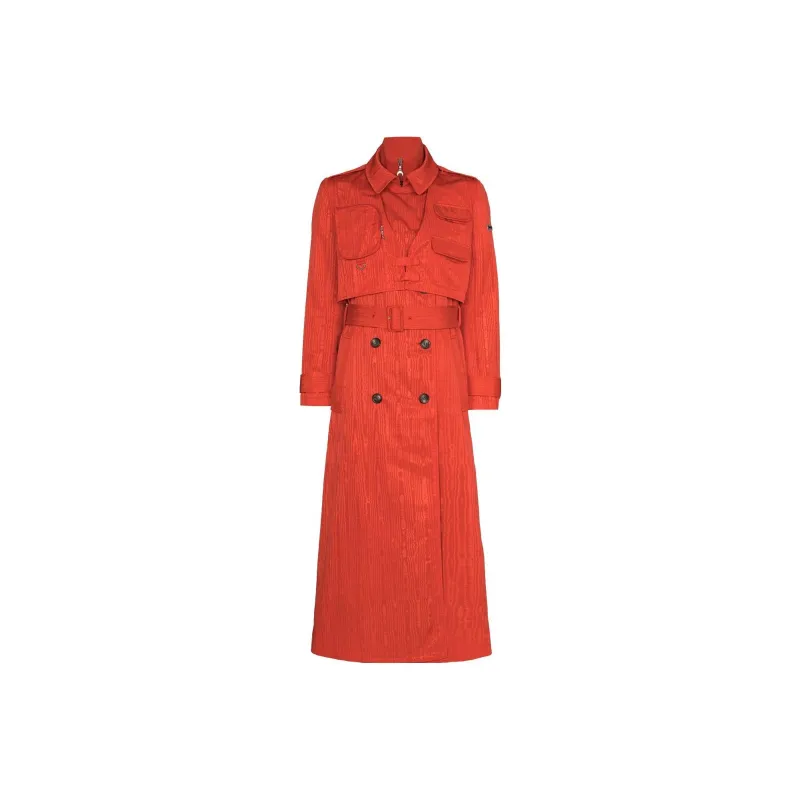 Marine Serre Trench Coats Women's Red-0