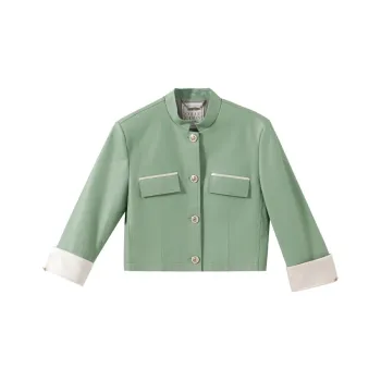 YUMOMO STAR Leather Jackets Women's Cloud Stone Green