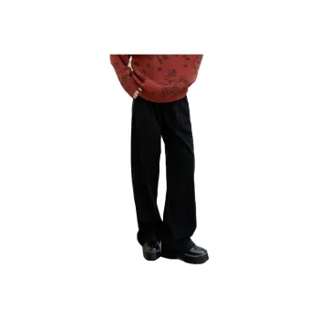 ELF SACK Relaxed Vintage Red Straight Fit Casual Pants Women's