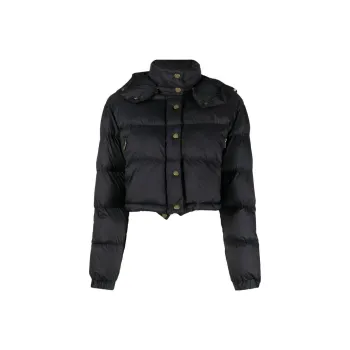 PINKO Cropped Hooded Puffer Jacket