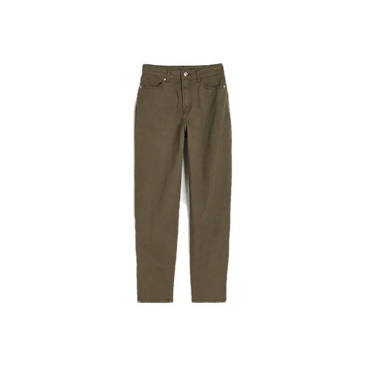 H&M Casual Pants Women's Dark Khaki Green-0