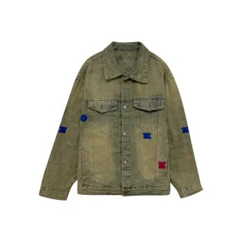 Icicofficial Denim Jacket Women's Yellow Mud