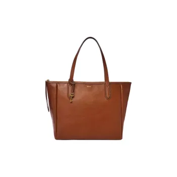 FOSSIL Leather Tote Bag, Shopping Bag, Handbag Women's Brown