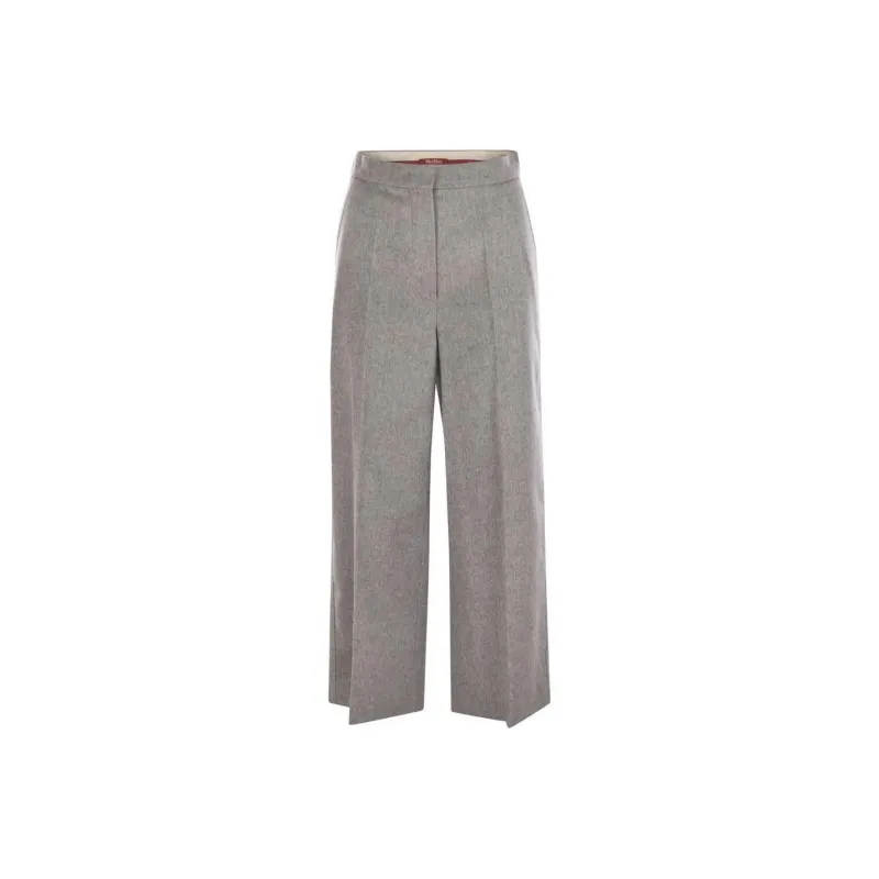MaxMara Studio Burano Cropped Wide Leg Trousers-0