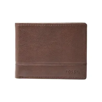 FOSSIL Leather Wallet Men's Dark Brown
