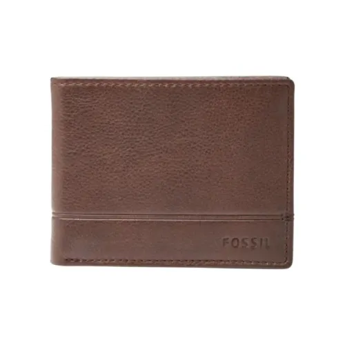 FOSSIL Leather Wallet Men's Dark Brown