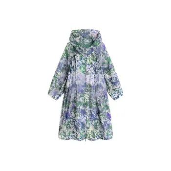 Fragment Cropped Coats Women's Green Purple