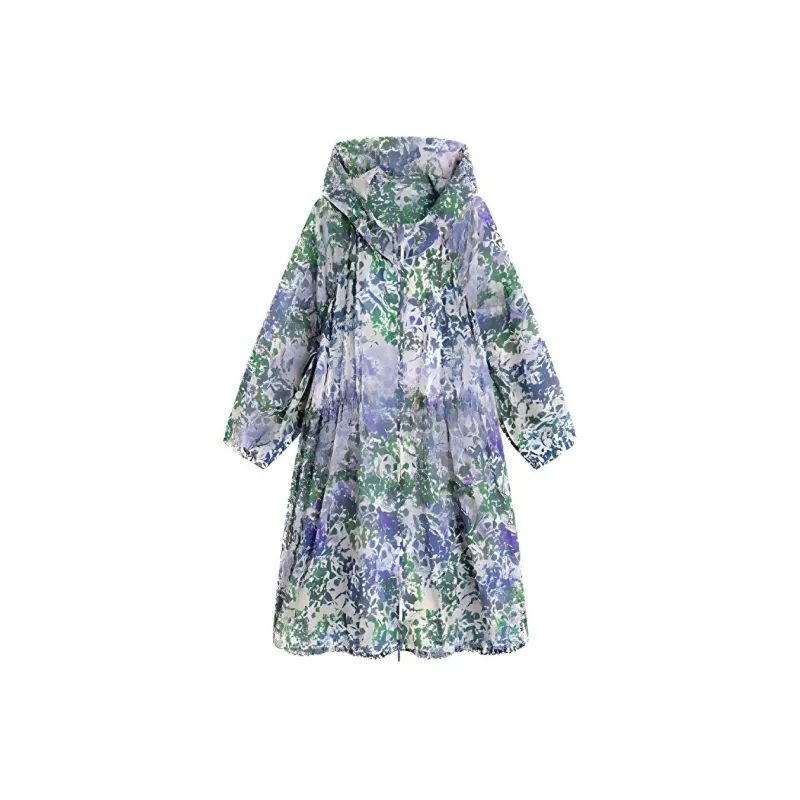 Fragment Cropped Coats Women's Green Purple-0