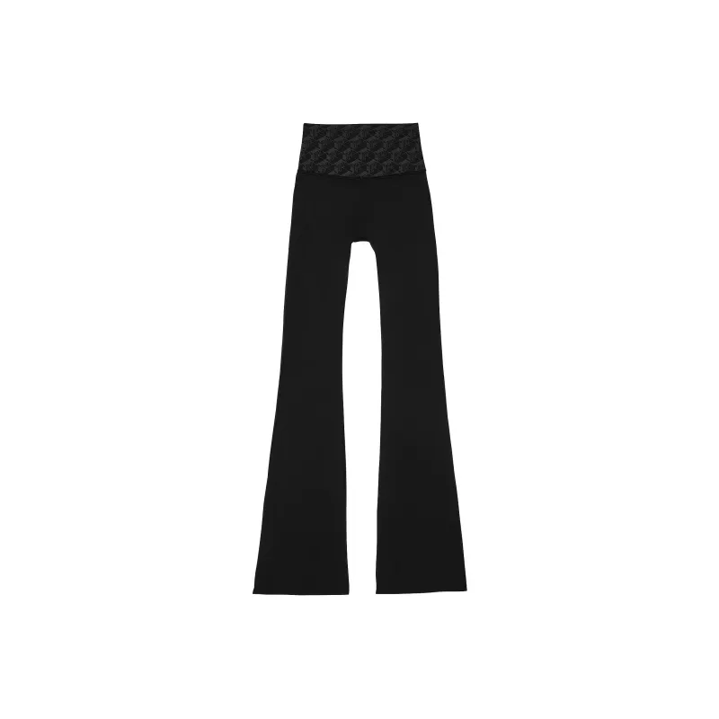 Victoria's Secret PINK Relay Compression Flare Leggings/Pure Black Casual Pants Women's Pure Black-0
