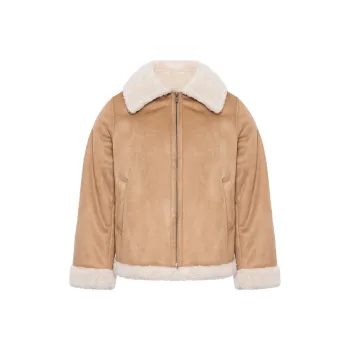 UNIQLO Cropped Coat Women's Dark Beige