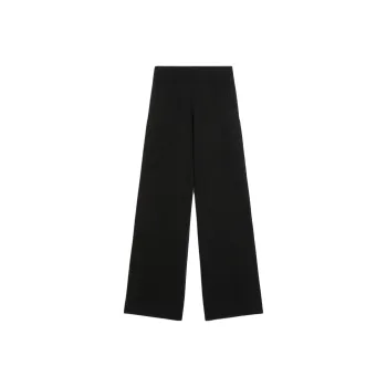 MaxMara Zigote Collection Wide-Leg Wool Yarn Trousers Casual Pants Women's Black