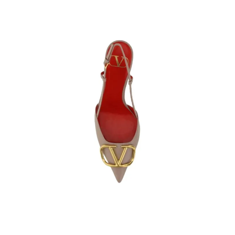 Valentino Vlogo High Heels 8cm Women's Brown-4