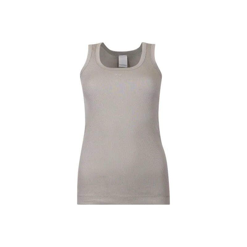 PINKO Logo Detailed Ribbed Tank Top-0