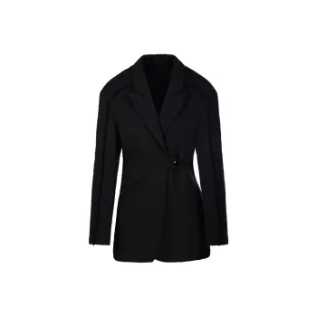 GANNI Tweed Suiting Blazer
