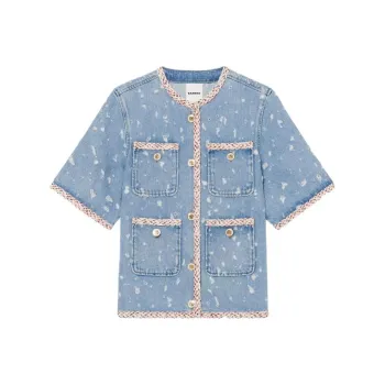 Sandro Denim Jackets Women's Denim Blue