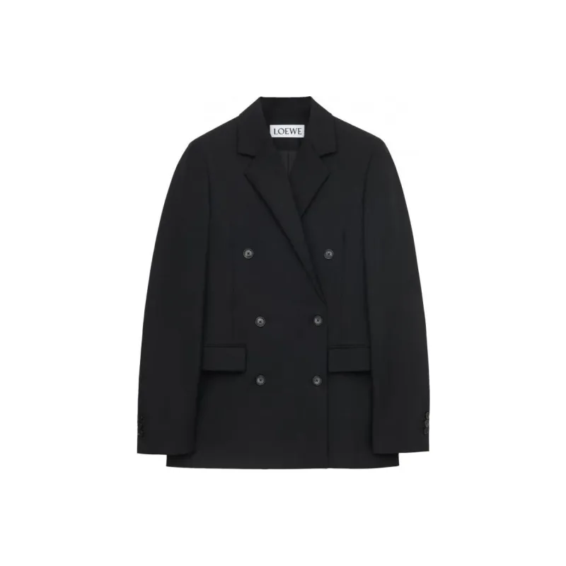 LOEWE Double Breasted Interlock Weave Blazer-0