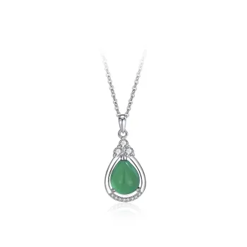 Bubble Scallops Chalcedony Jade Necklaces Women's