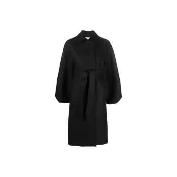 HARRIS WHARF LONDON Tied-waist Virgin-wool Coat