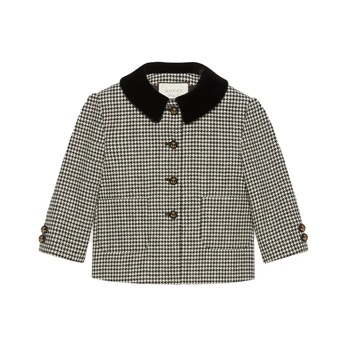 GUCCI Cropped Coats Women's Black White Plaid-0