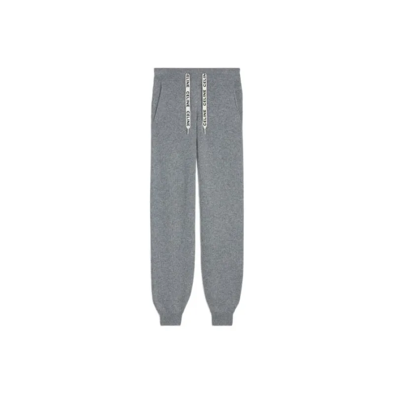 CELINE Knitted Sweatpants Women's Gray-0