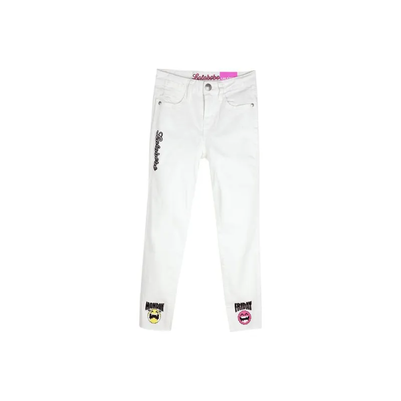 LALABOBO Casual Pants Women's White Denim-0