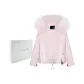 Pink Cropped Silhouette Parka+Pink Rex Rabbit/Raccoon Dog Fur (Gift Box Set)