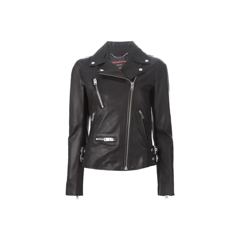 DIESEL Leather Jackets Women's Black-0