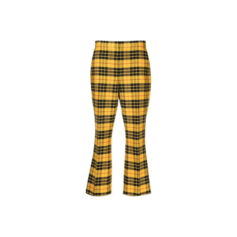 Polo Ralph Lauren Plaid-check Cropped Flared Trousers-0