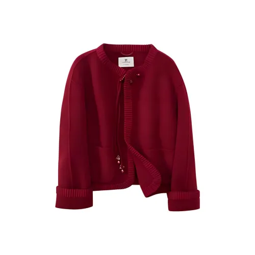 XIANGYING Coats Women's Red