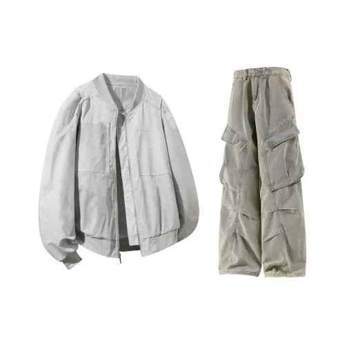 GWAF Casual Sportswear Unisex Gray Top+Yellow Mud Pants