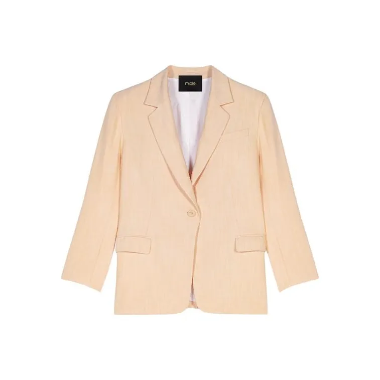 Maje Single-breasted Twill Blazer-0