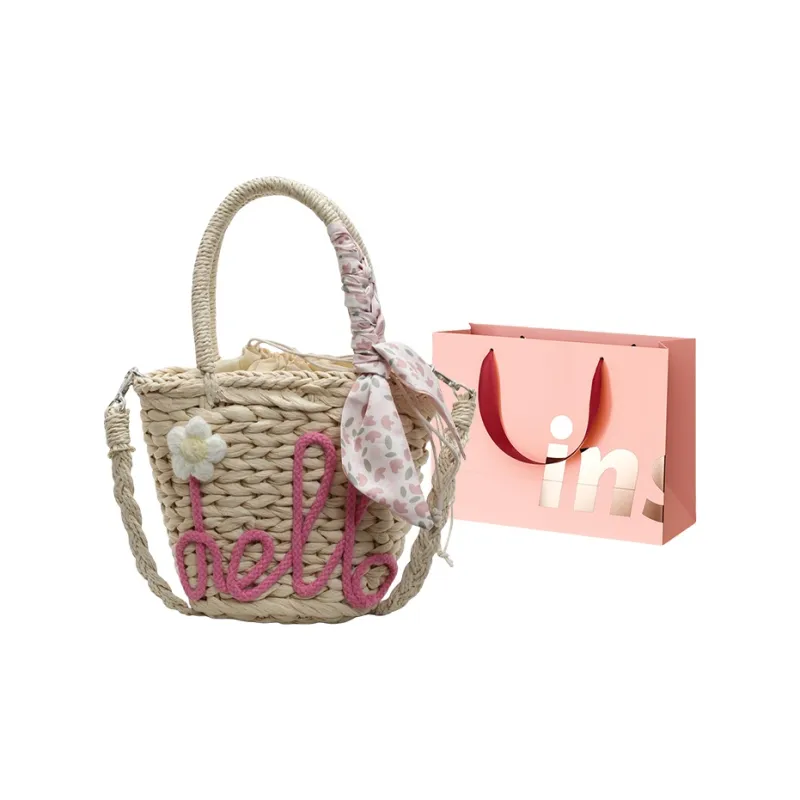 WHEELY BABY+ Straw Woven Shoulder Bag, Handbag Regular Women's Multicolor-10