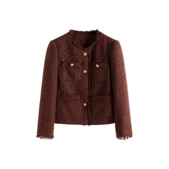 SUBEN Cropped Coats Women's Burgundy