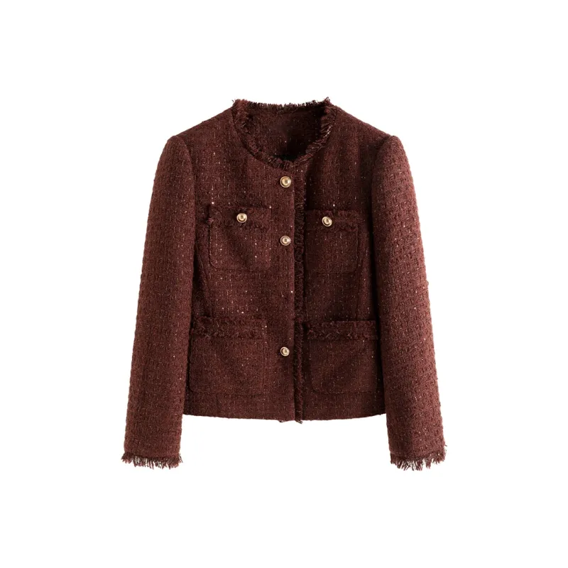 SUBEN Cropped Coat Women's Burgundy-0