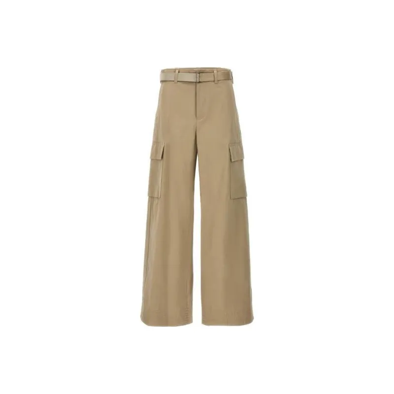 Sacai Wide Leg Belted Trousers-0
