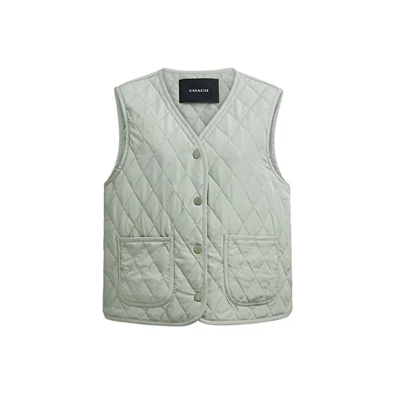 COACH Vests Women's Green-0