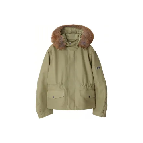 Burberry Faux fur Trim Cotton Parka Coat