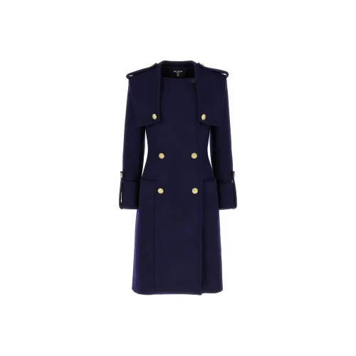 BALMAIN Double Breasted Long Sleeved Trench Coat