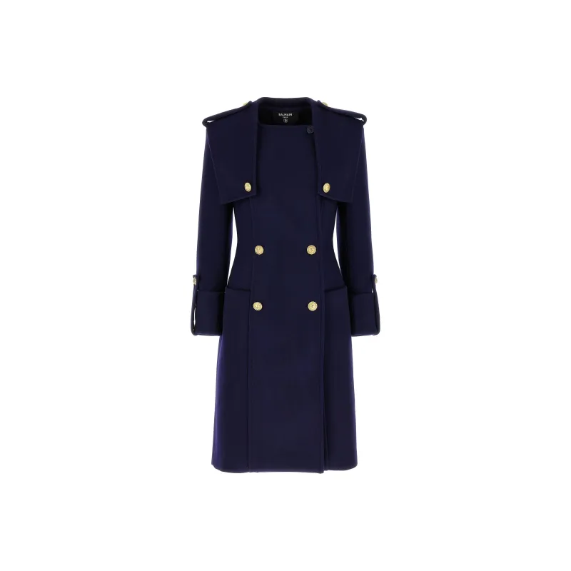 BALMAIN Double Breasted Long Sleeved Trench Coat-0