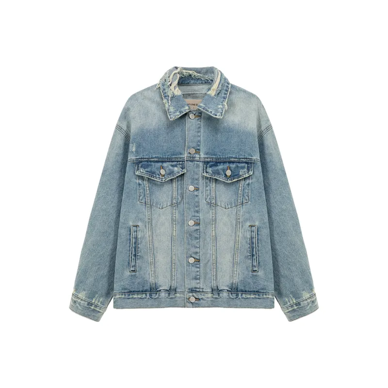 NO ONE ELSE Cropped Coats Unisex Denim Blue-0